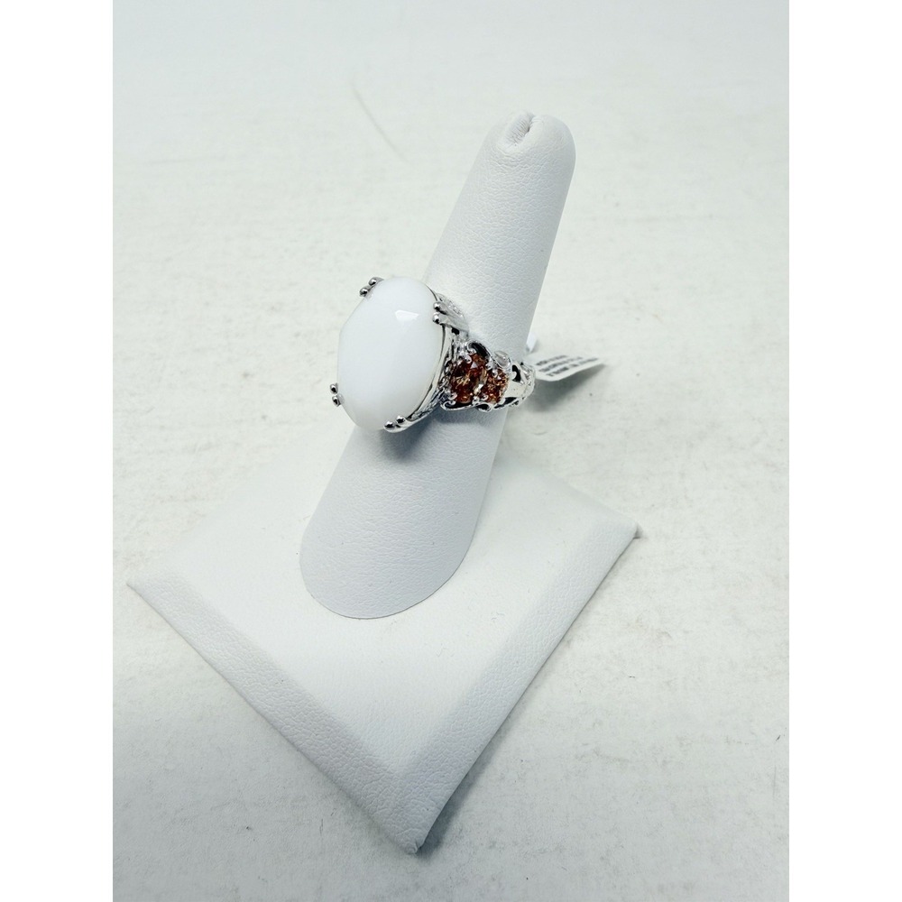 Shop LC SWAROVSKI White Alabaster Crystal/Simulated Diamond Size 7 Ring 5400